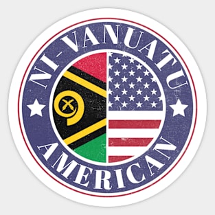 Proud Ni-Vanuatu-American Badge - Vanuatu Flag Sticker